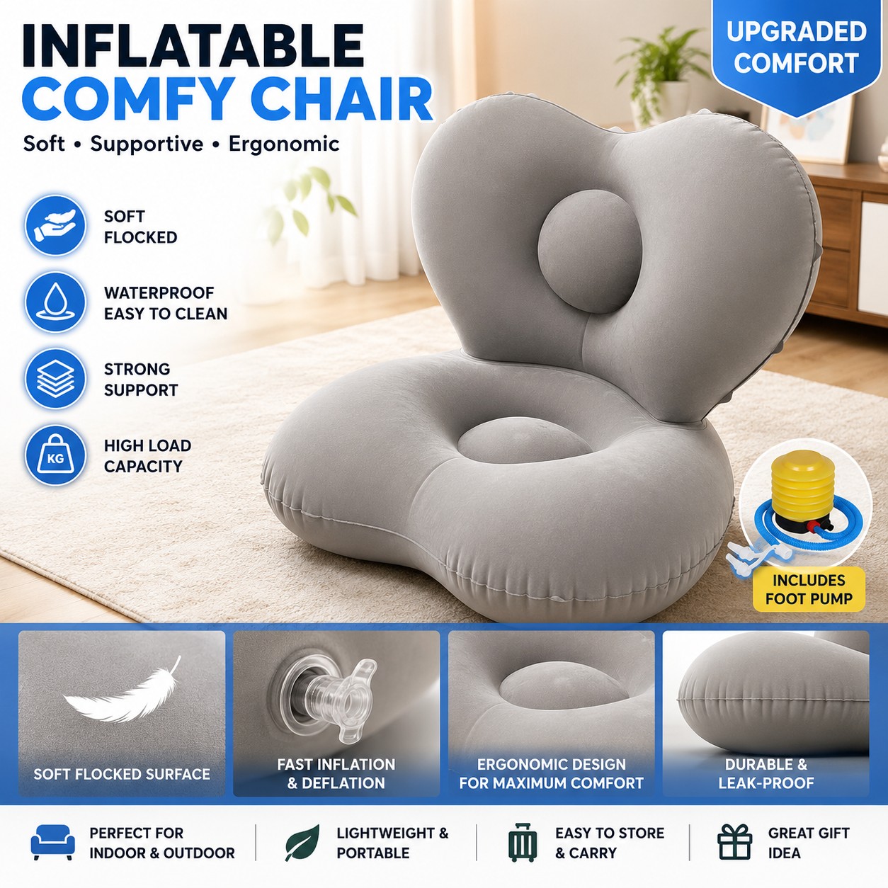 Outdoor Furniture Luxury - Divano Gonfiabile di Lusso—Design con Schienale