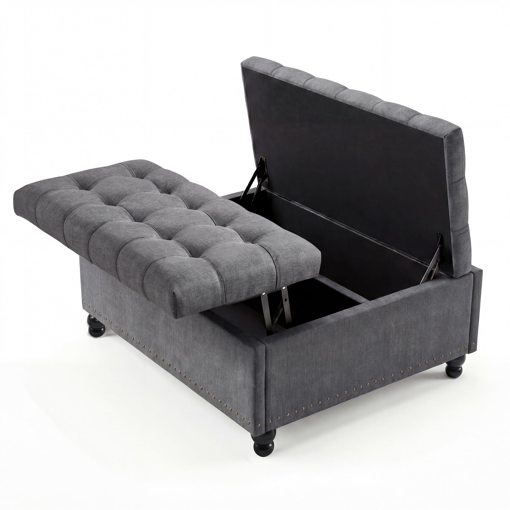 Outdoor Furniture Wood - Pouf contenitore quadrato da 36 pollici