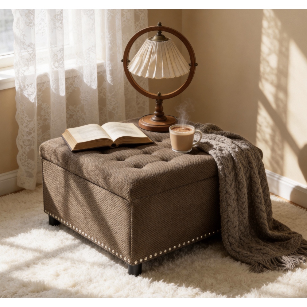 Pouf quadrato marrone scuro co - Outdoor Furniture Wood recensione e prezzo