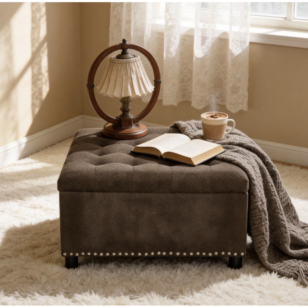 Pouf quadrato marrone scuro co - Outdoor Furniture Wood recensione e prezzo